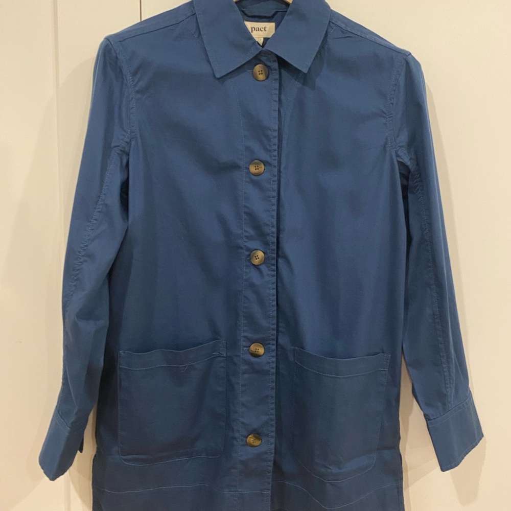 Pact Slate Blue Field Coat - small BNWT